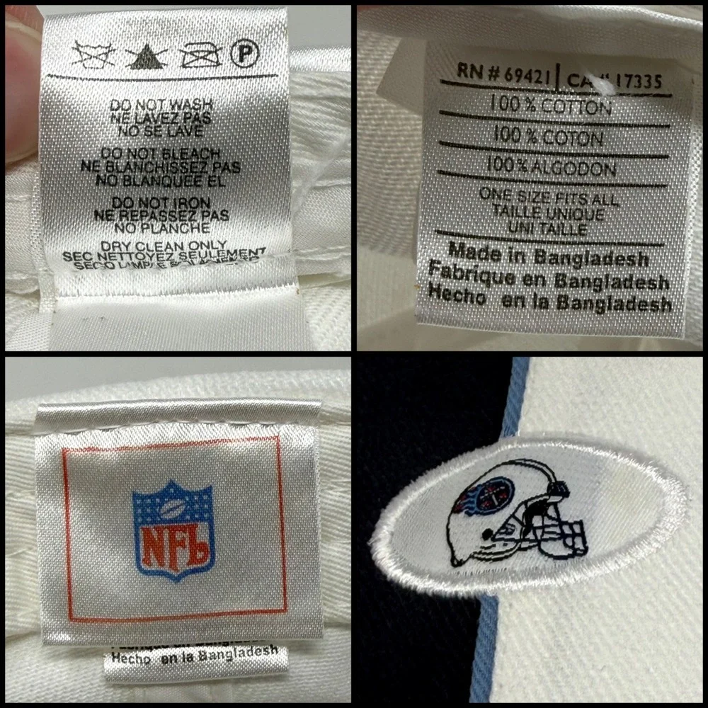 NFL Tennessee Titans White Baseball Cap Adjustable Hat Embroidered Cotton